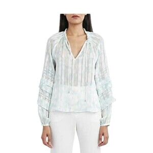 BCBGMAXAZRIA Printed Long Sleeve Blouse SIZE MEDIUM